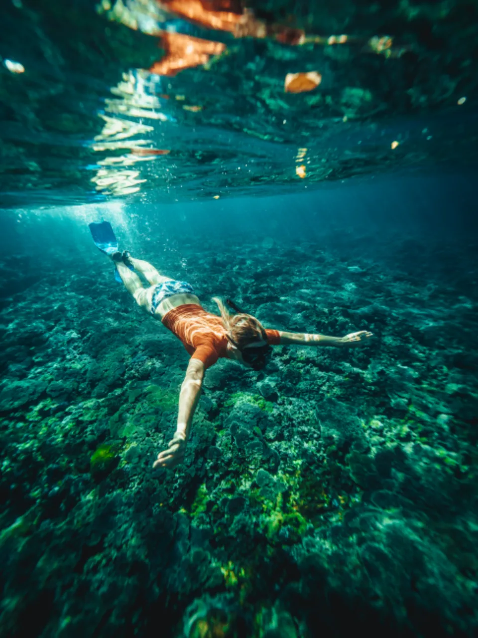Snorkeling in Andaman Islands with coral reefs and marine life