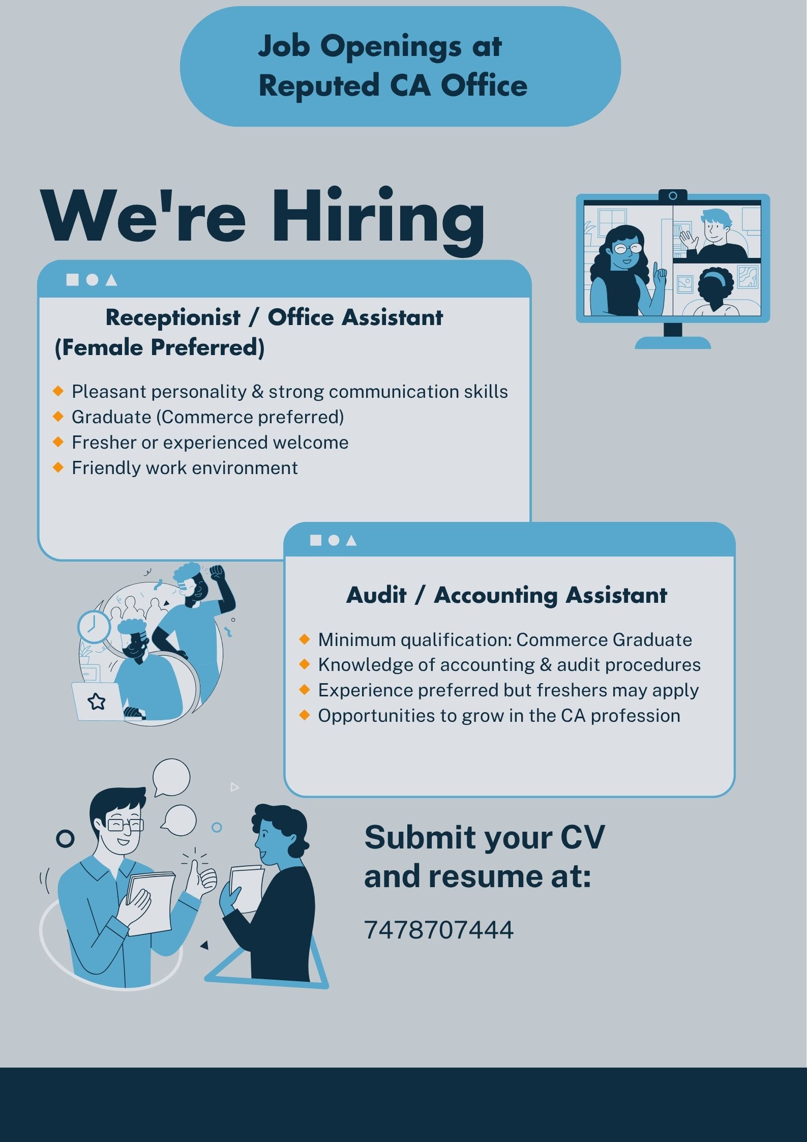 Job Openings at Reputed CA Office