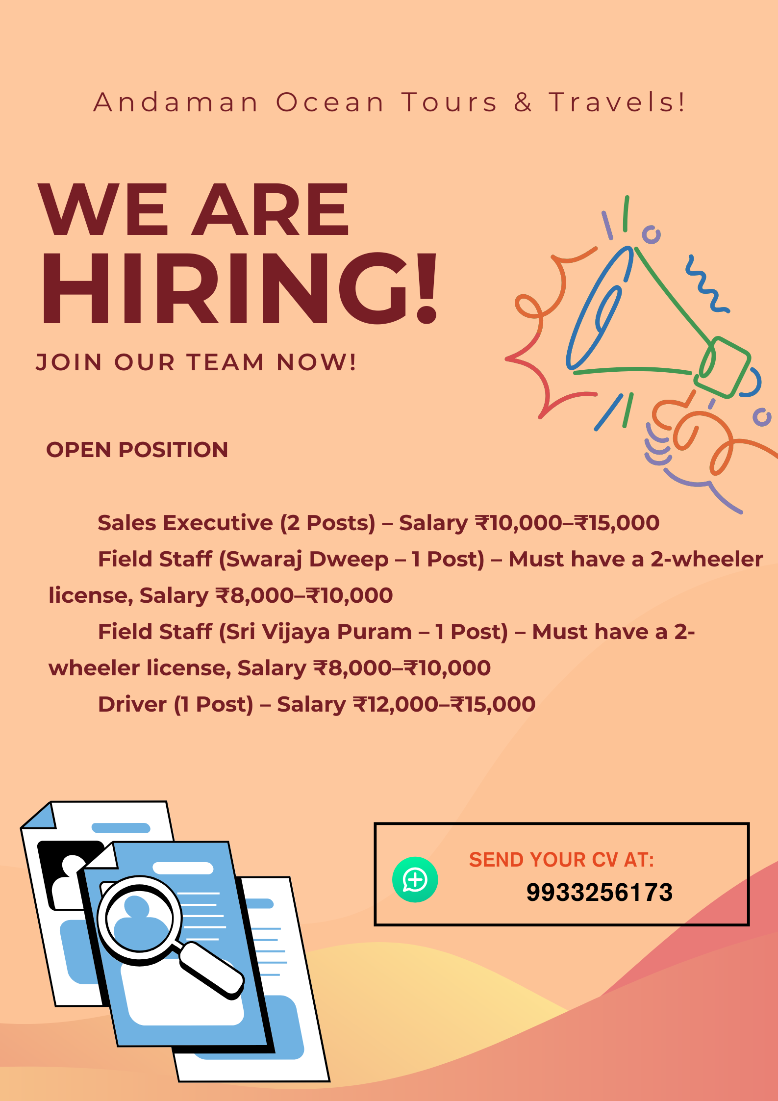 Kickstart Your Career with Andaman Ocean Tours & Travels!