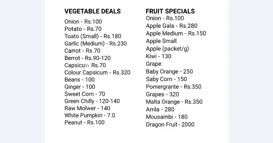 AKT Vegetables & Fruits, Sippighat β  Weekend Fresh Market Sale