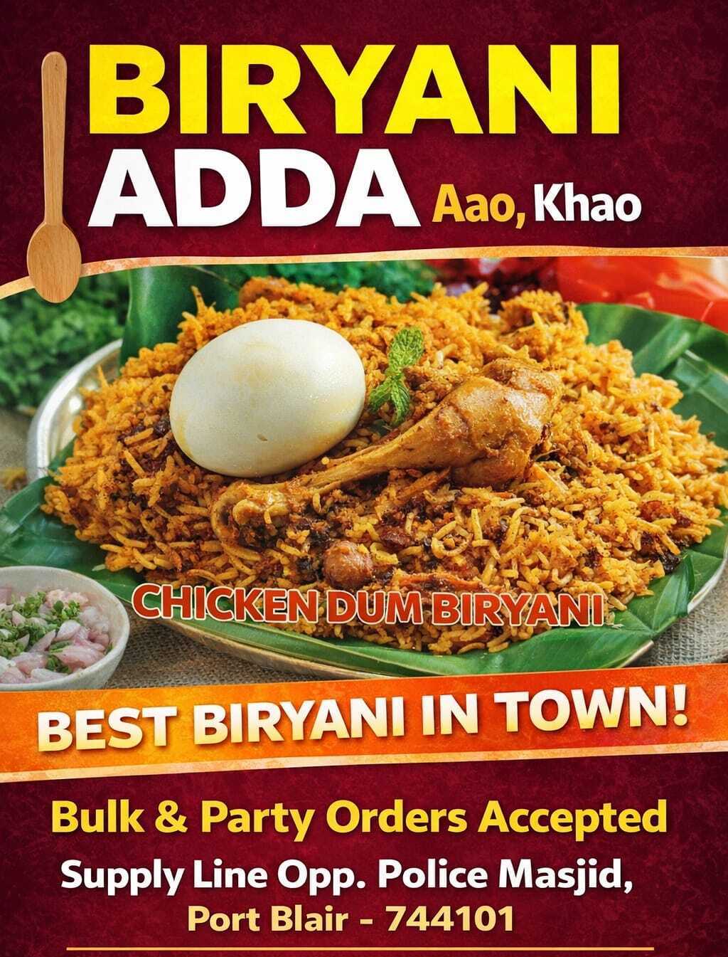 BIRYANI ADDA – Aao, Khao! – Best Biryani in Port Blair