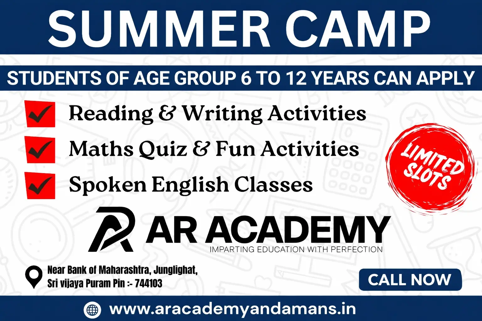 Summer Camp for Children Aged 6 to 12 Years at AR Academy