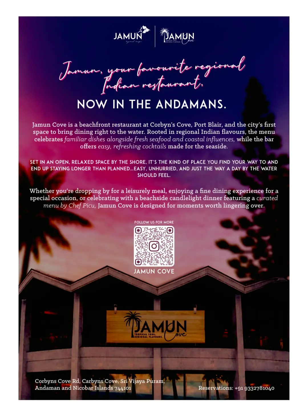 Jamun Cove – Premium Beachfront Fine Dining Restaurant in Port Blair