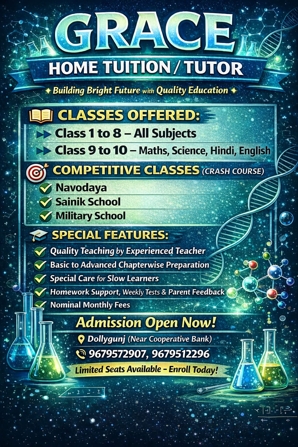 Grace Home Tuition / Tutor – Best Home Tuition in Dollygunj for Classes 1 to 10