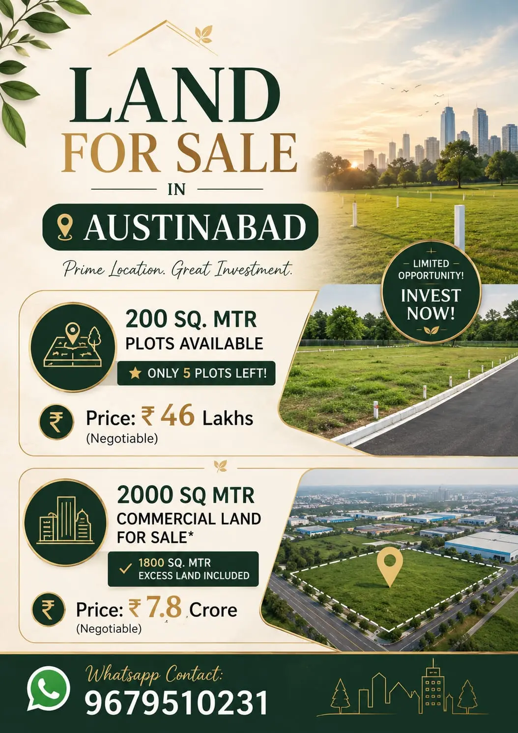 Premium Residential & Commercial Land for Sale in Austinabad, Sri Vijaya Puram