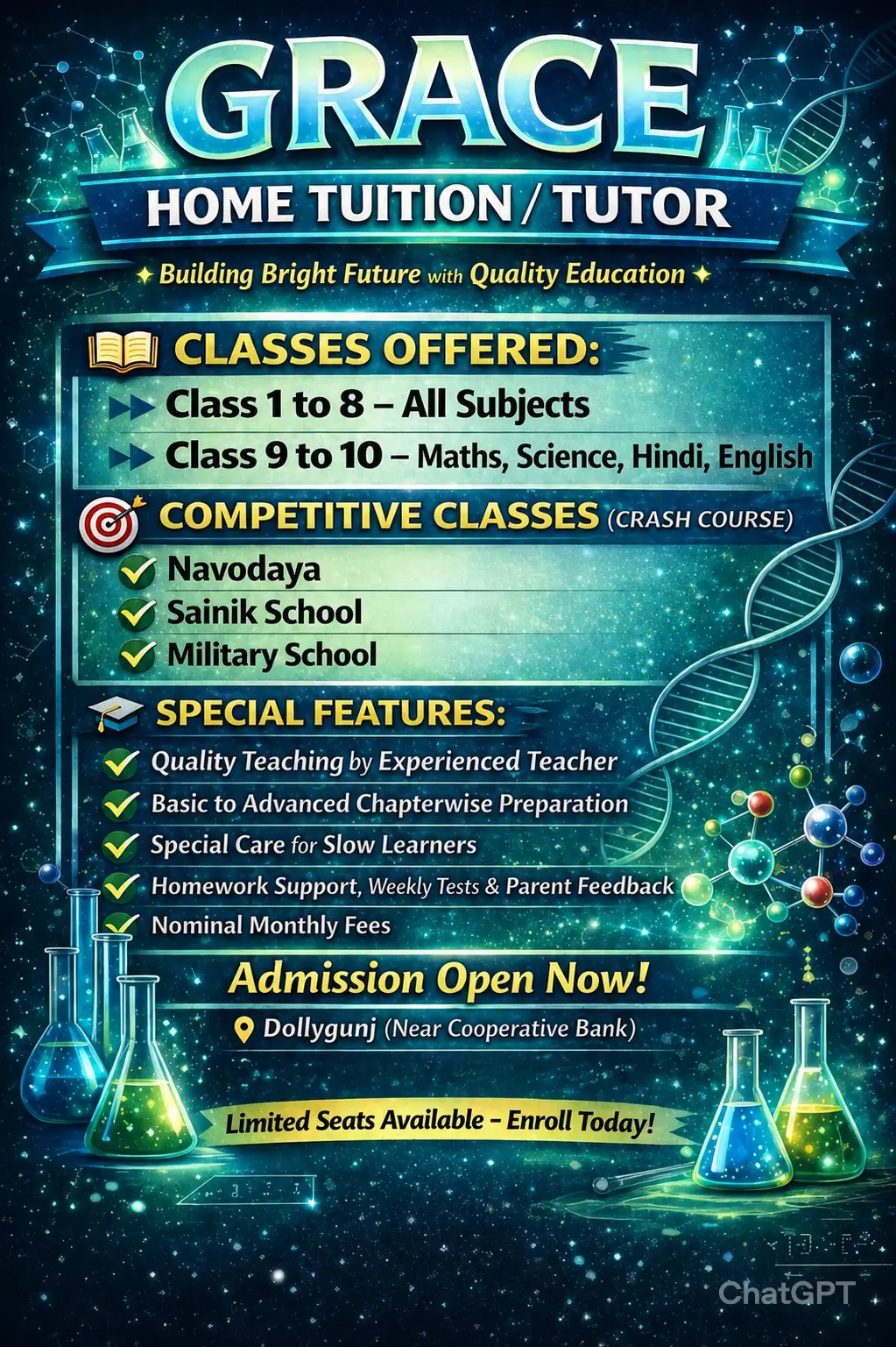 Grace Home Tuition / Tutor – Best Home Tuition in Dollygunj for Classes 1 to 10