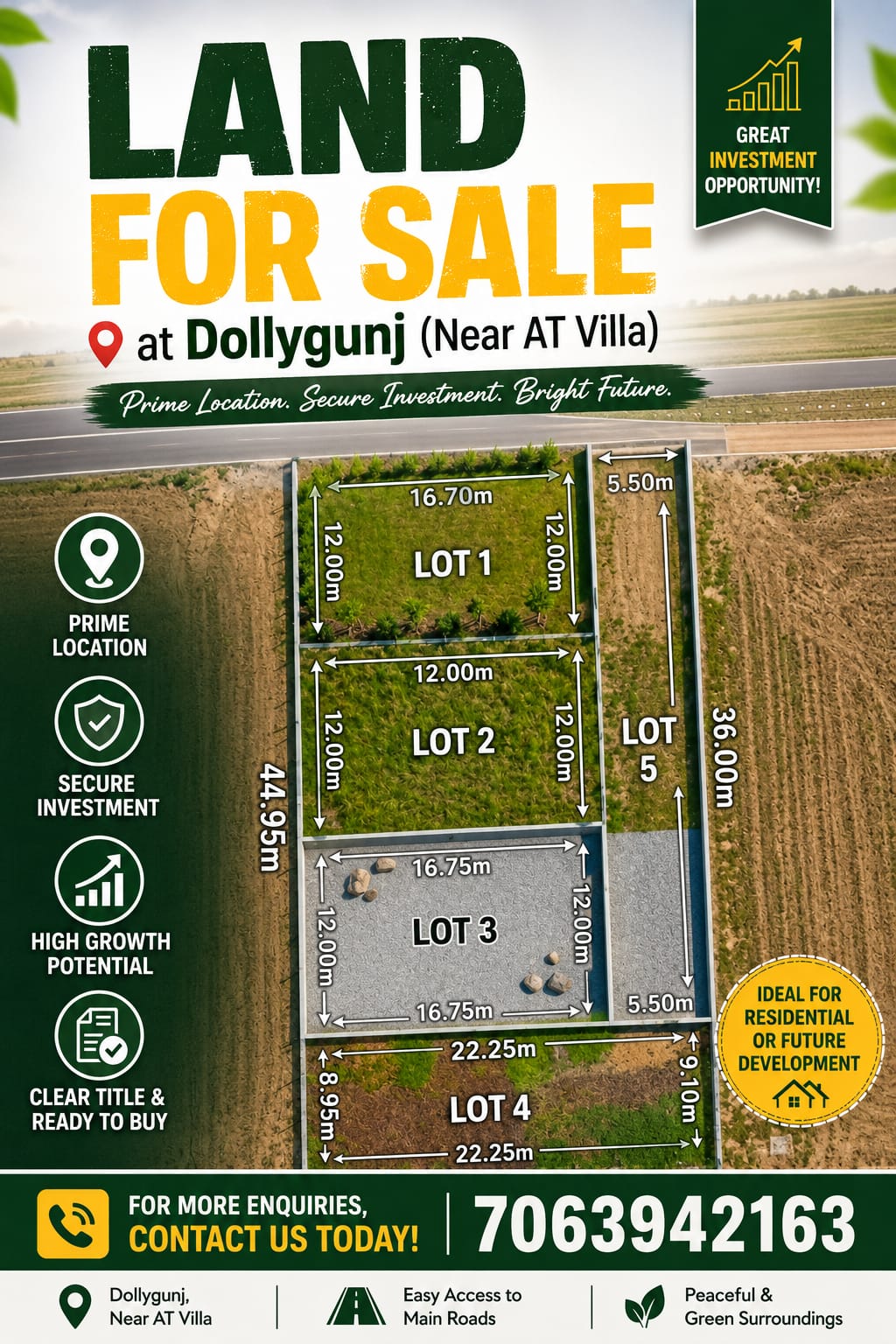 Prime Residential Land for Sale Near AT Villa, Dollygunj
