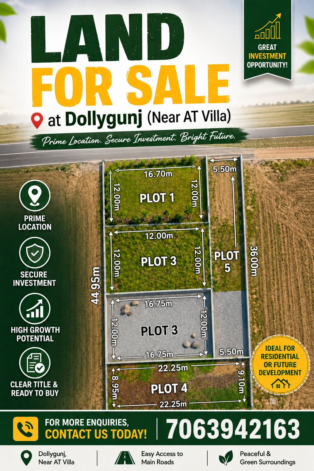 Prime Residential Land for Sale Near AT Villa, Dollygunj