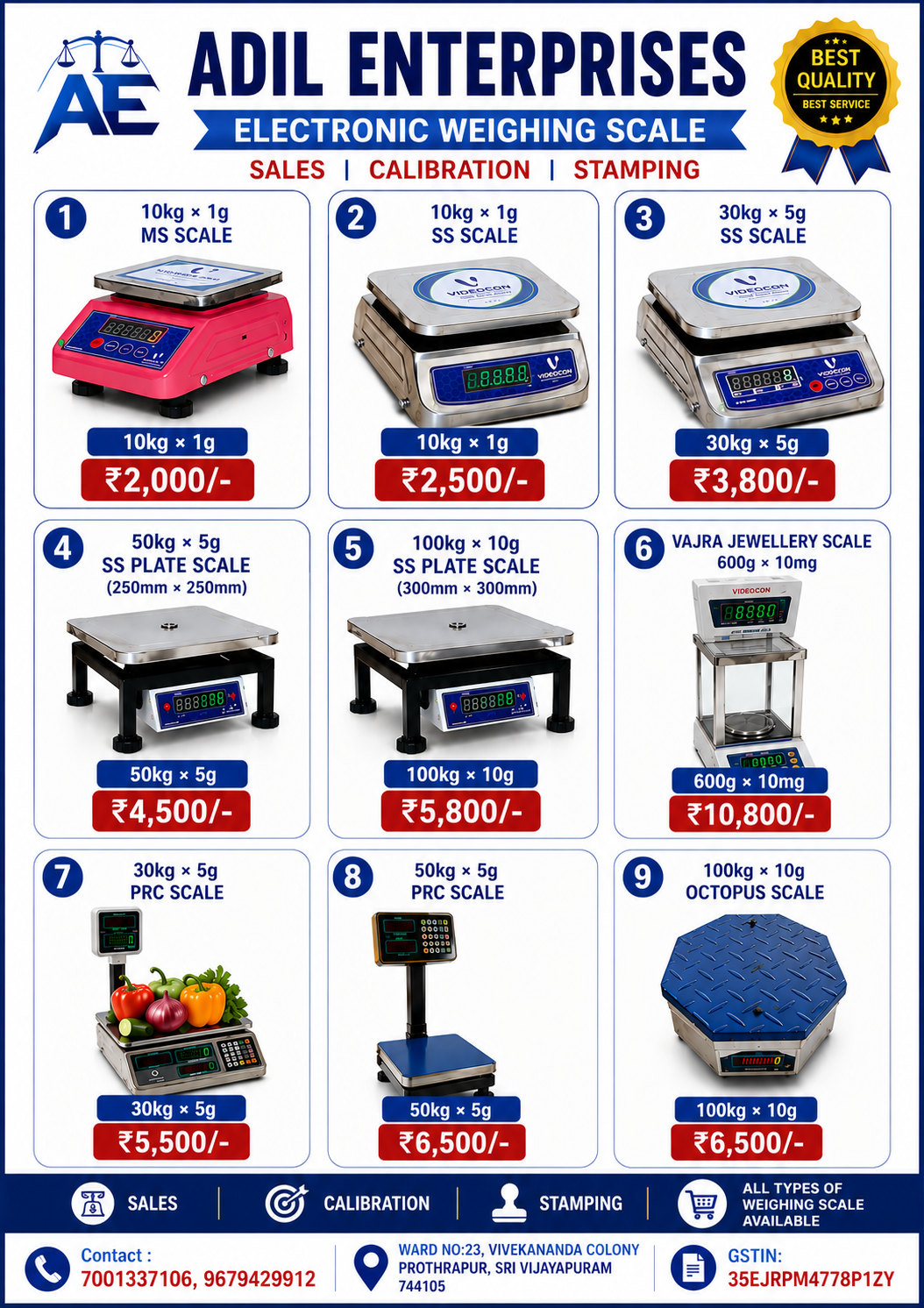Adil Enterprises – Electronic Weighing Scale Sales, Service & AMC in Andaman